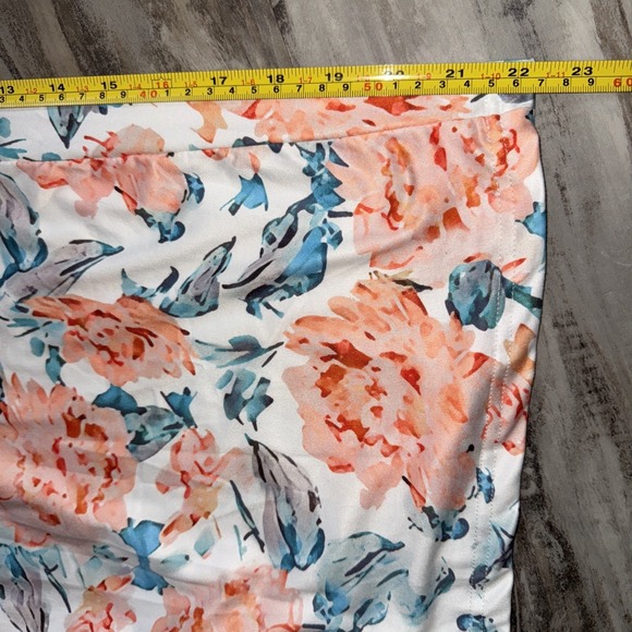 Jumpsuit Teal Orange Floral Adjustable Spaghetti Strap Wide Leg Flowy Size Med - Picture 7 of 11